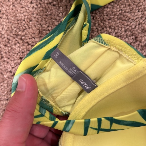 Aerie Bbikini Summer Style Green/Yellow Large bottom and 34B Top - Picture 4 of 4